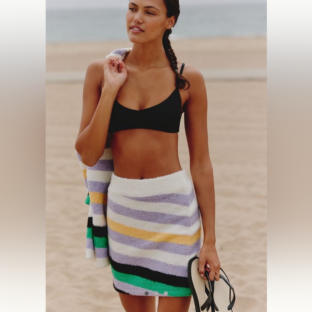 Anthropologie NWT Cozy Stripe Sweater Mini Skirt